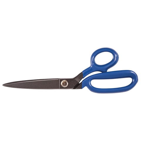 A 10-inch bent trimmer featuring non-stick coated blades and offset handle design—ideal for cutting tape, vinyl, and sticky textiles.